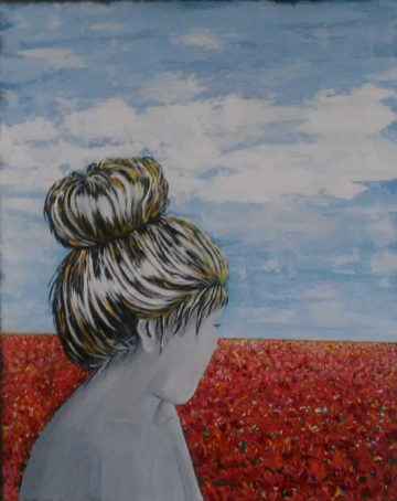Girl with hair up