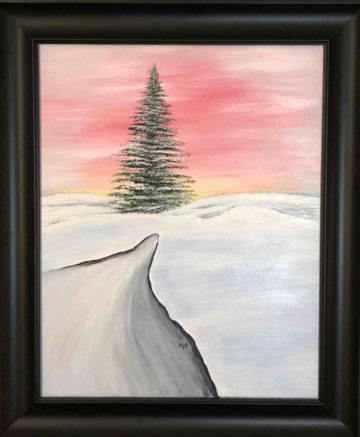 Sunset snow painting