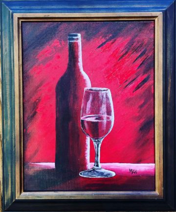 Wine bottle painting